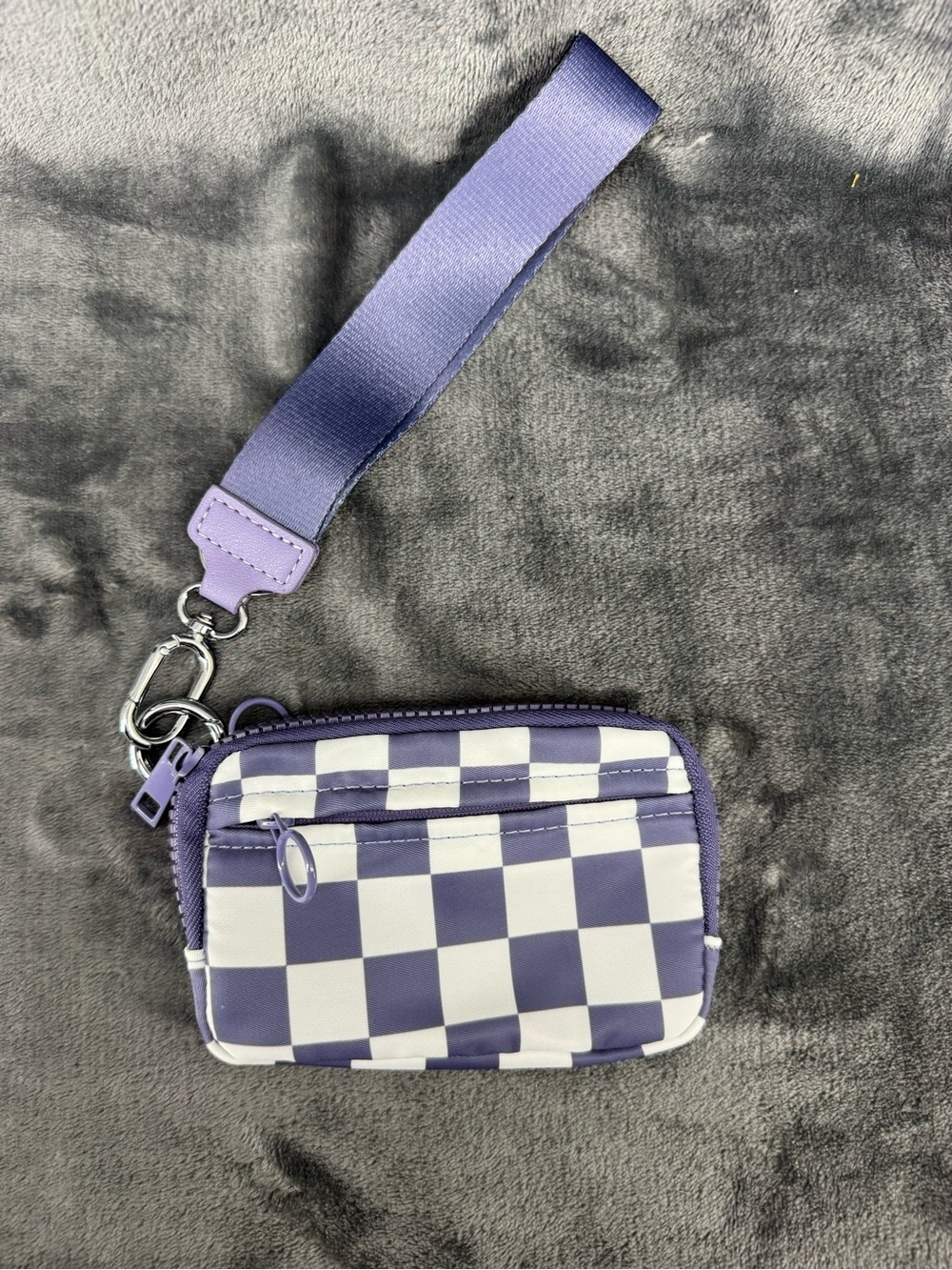 Iris & Rainbow Purple Checks The Original Iris Wallet Nylon Zipper Wallet